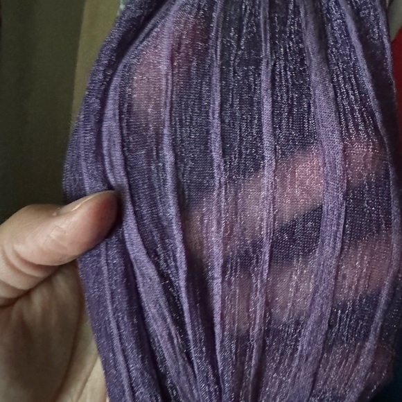 Women’s Purple and Silver Embellished Circle/Floral Lightweight Scarf - Picture 4 of 4